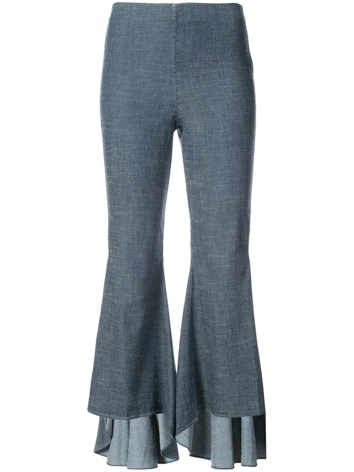 Alice+olivia Ruffled Flared Trousers - Blue
