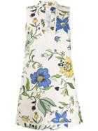Tory Burch Floral Print Mini Dress - White