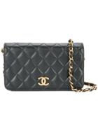 Chanel Vintage Quilted Chain Shoulder Bag Leather - Black