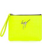 Giuseppe Zanotti Design Margery Clutch, Women's, Yellow/orange, Leather/metal Other