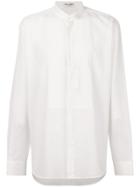 Saint Laurent Semi-sheer Ribbed Plastron Shirt - White