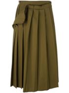 Yohji Yamamoto Vintage Pleated Midi Skirt, Women's, Size: 2, Green
