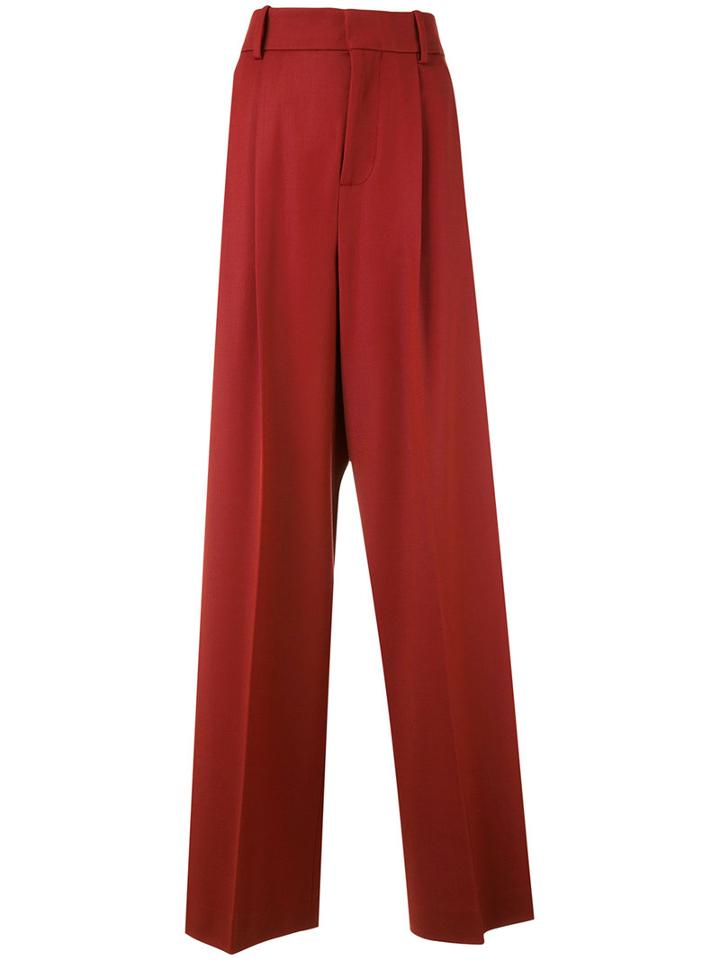 Marni - High Waisted Flared Trousers - Women - Spandex/elastane/virgin Wool - 40, Red, Spandex/elastane/virgin Wool