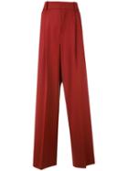 Marni - High Waisted Flared Trousers - Women - Spandex/elastane/virgin Wool - 40, Red, Spandex/elastane/virgin Wool
