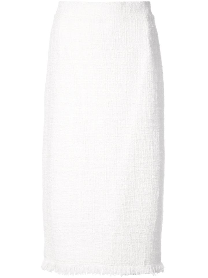 Oscar De La Renta High Waisted Pencil Skirt - White