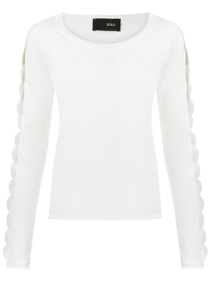 Andrea Bogosian Scalloped Top, Women's, Size: P, White, Cotton