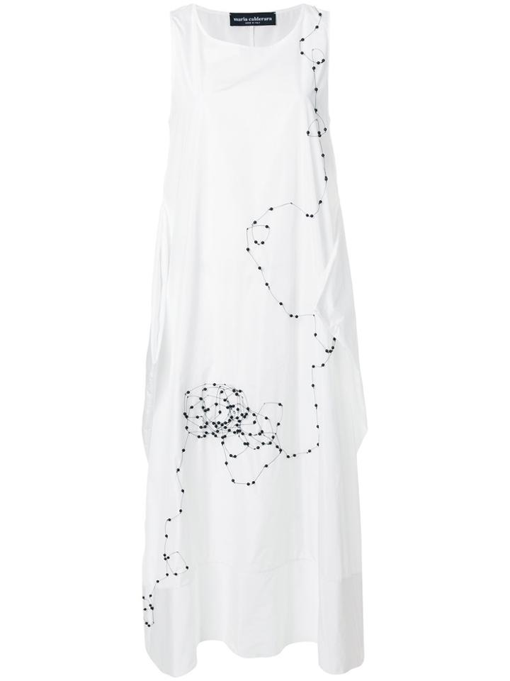 Maria Calderara Beaded Maxi Dress - White