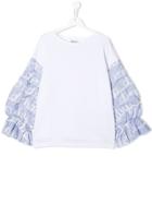 Dondup Kids Contrasting Sleeves Sweatshirt - White
