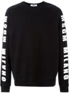 Msgm Logo Print Sweatshirt, Men's, Size: Xs, Black, Cotton