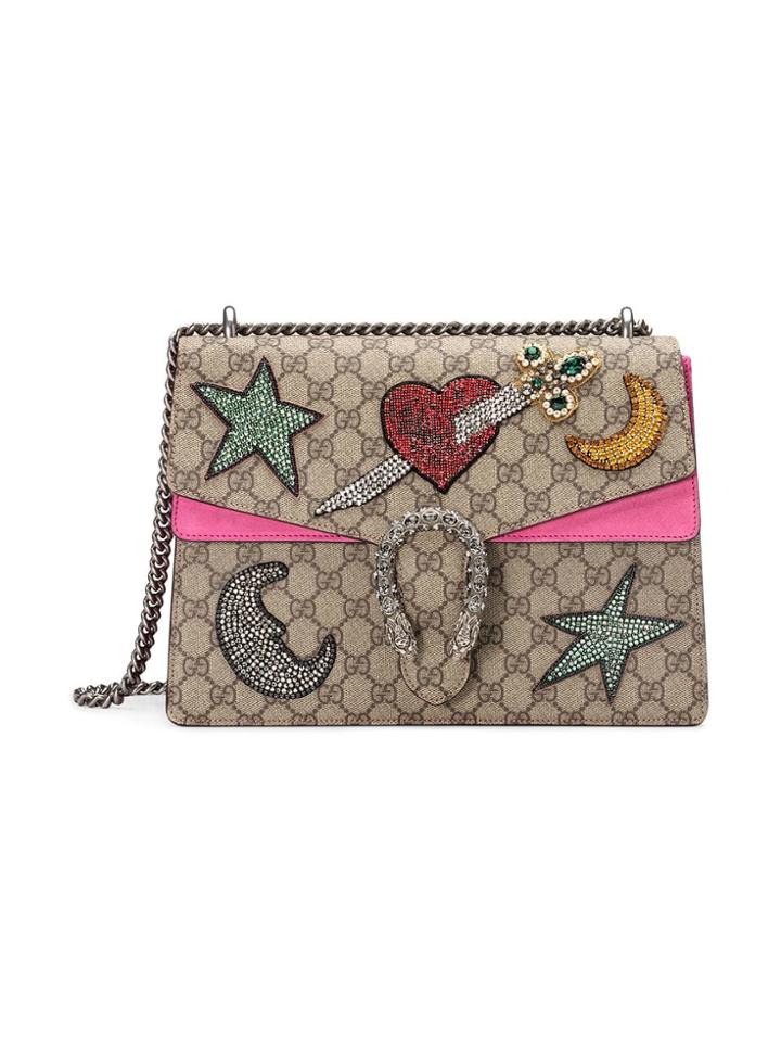 Gucci Dionysus Embroidered Shoulder Bag - Neutrals