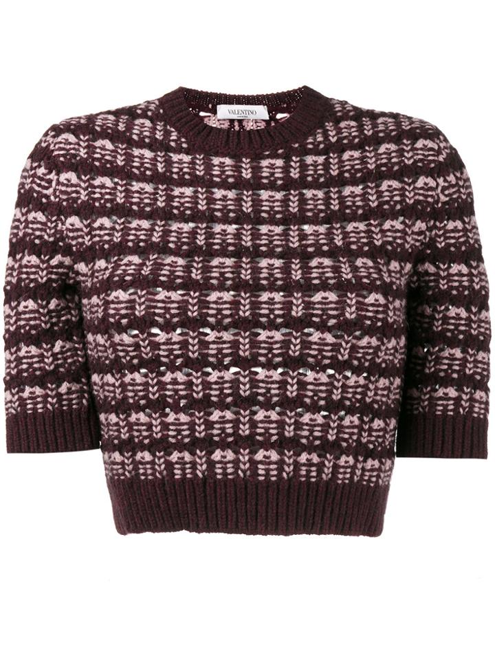 Valentino Cropped Jumper - Pink & Purple