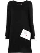 Love Moschino - Envelope Pocket Dress - Women - Cotton/polyester - 40, Black, Cotton/polyester