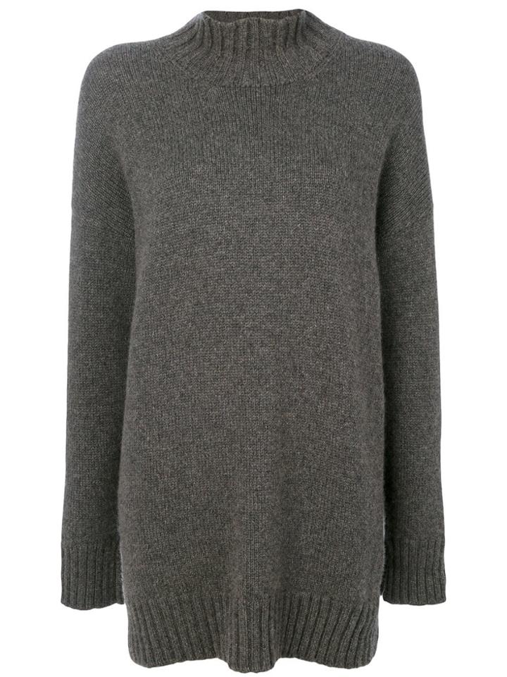 Pringle Of Scotland Roll Neck Cosy Jumper - Grey Melange