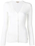 Emilio Pucci Ribbed Logo Appliqué Cardigan - White