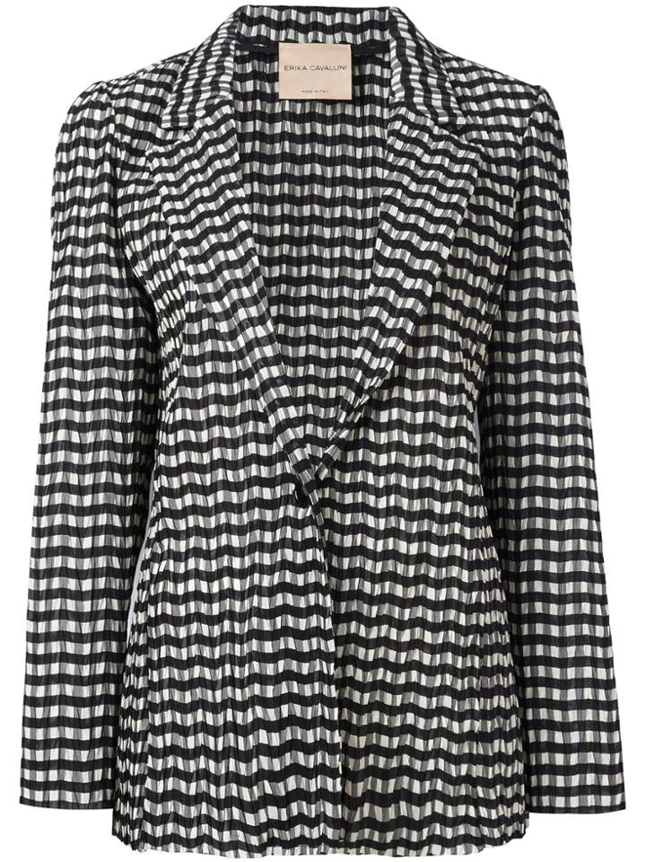 Erika Cavallini Zig-zag Pattern Blazer - Black
