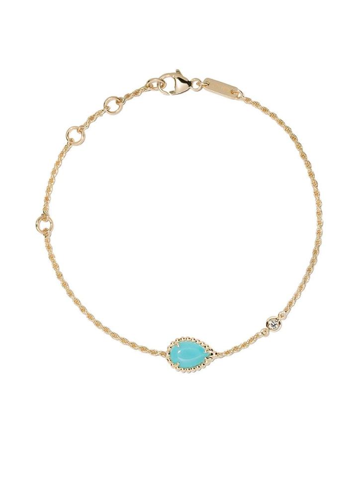 Boucheron 18kt Yellow Gold Serpent Bohème Diamond And Turquoise Xs
