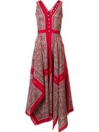 Altuzarra Printed Draped Dress, Women's, Size: 36, Red, Silk