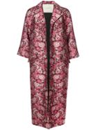 Adam Lippes Floral Brocade Opera Coat - Pink & Purple