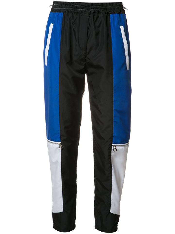 Versace Colour Block Paneled Track Pants, Women's, Size: 42, Black, Cotton