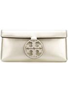 Tory Burch Metallic Logo Clutch