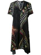 Etro - Printed V-neck Dress - Women - Silk/viscose - 42, Black, Silk/viscose