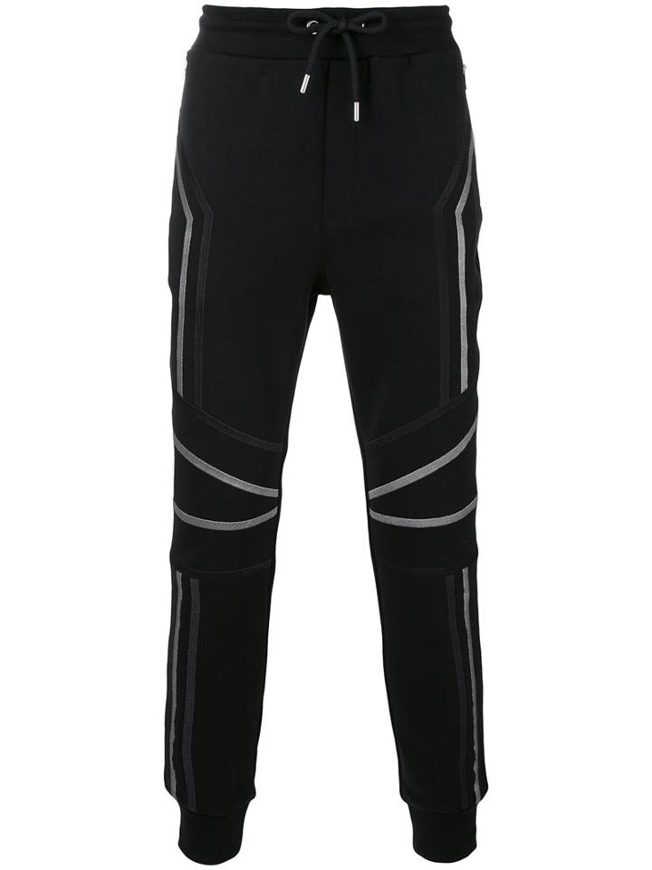 Les Hommes - Contrast Stripe Track Trousers - Men - Cotton - Xl, Black, Cotton