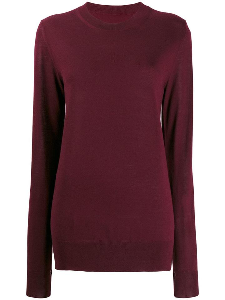 Maison Margiela Crew Neck Knitted Jumper - Red