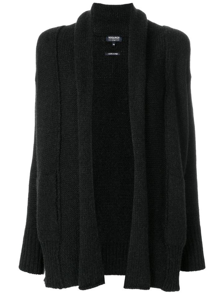 Woolrich Long Open Cardigan - Black