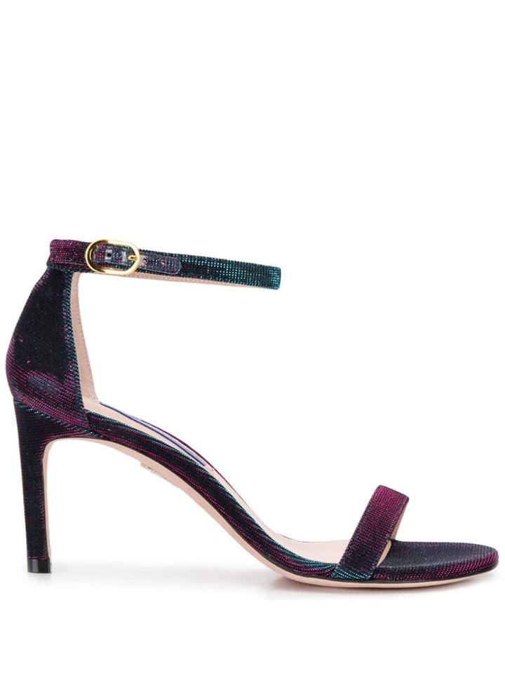 Stuart Weitzman Two Tone Techno Sandals - Purple