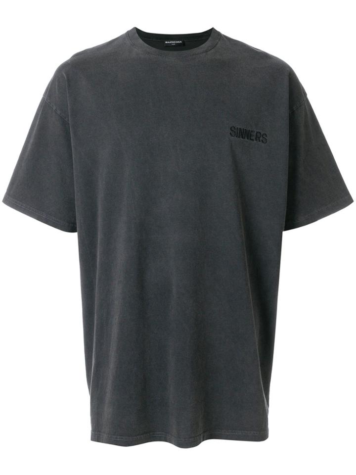 Balenciaga Bal Sinners Oversized T-shirt - Black