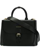 Burberry Saddle Tote, Women's, Black, Calf Leather