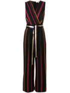 Dvf Diane Von Furstenberg Striped Jumpsuit - Black