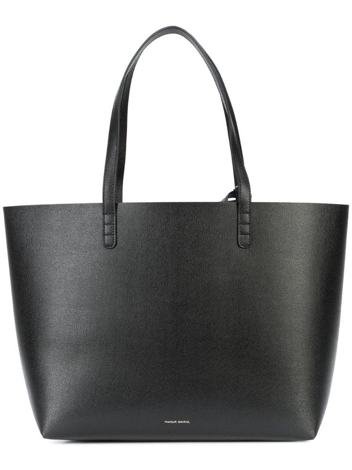 Mansur Gavriel Saffiano Large Tote Bag - Black