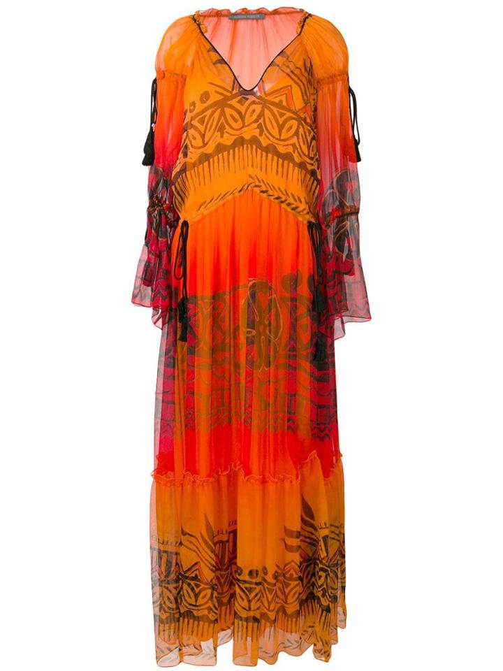Alberta Ferretti Tassel Detail Long Dress - Orange