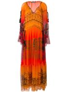Alberta Ferretti Tassel Detail Long Dress - Orange