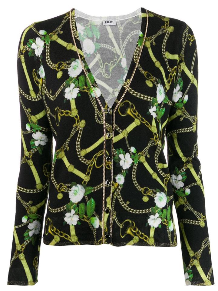 Liu Jo Chain Trimmed Cardigan - Black