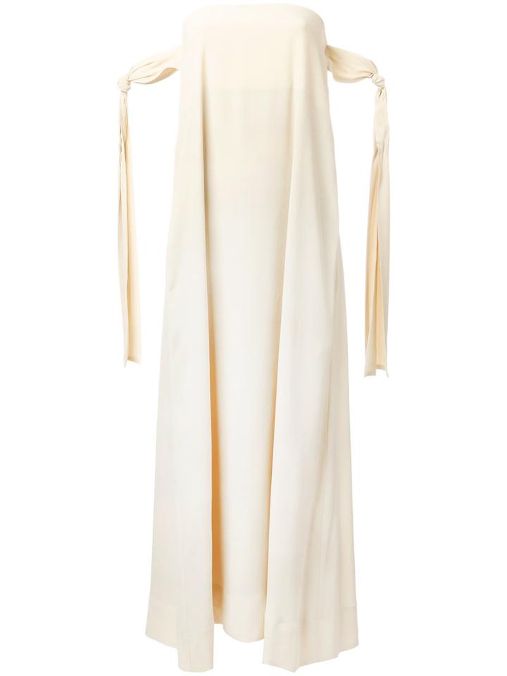 Erika Cavallini Strapless Shift Dress, Women's, Size: 42, Nude/neutrals, Silk/acetate/polyester