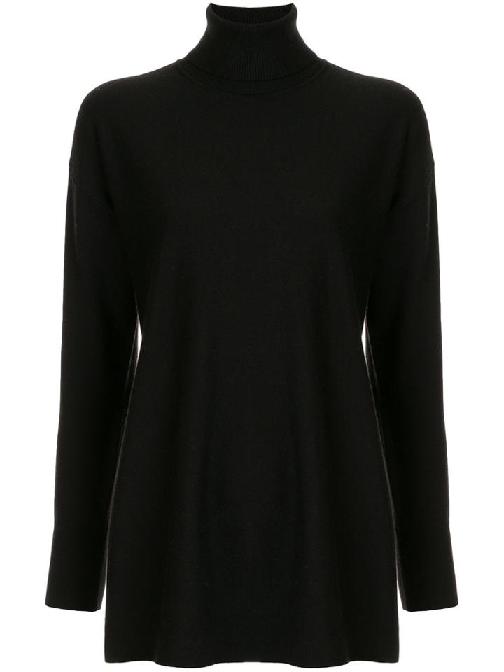 Le Ciel Bleu Knitted Turtleneck Top - Black