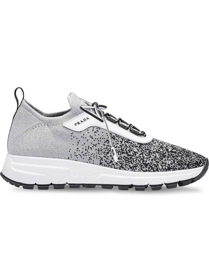Prada Knit Sneakers - Grey