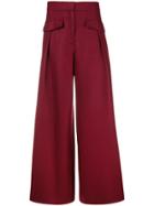Miahatami High Waisted Palazzo Trousers - Red