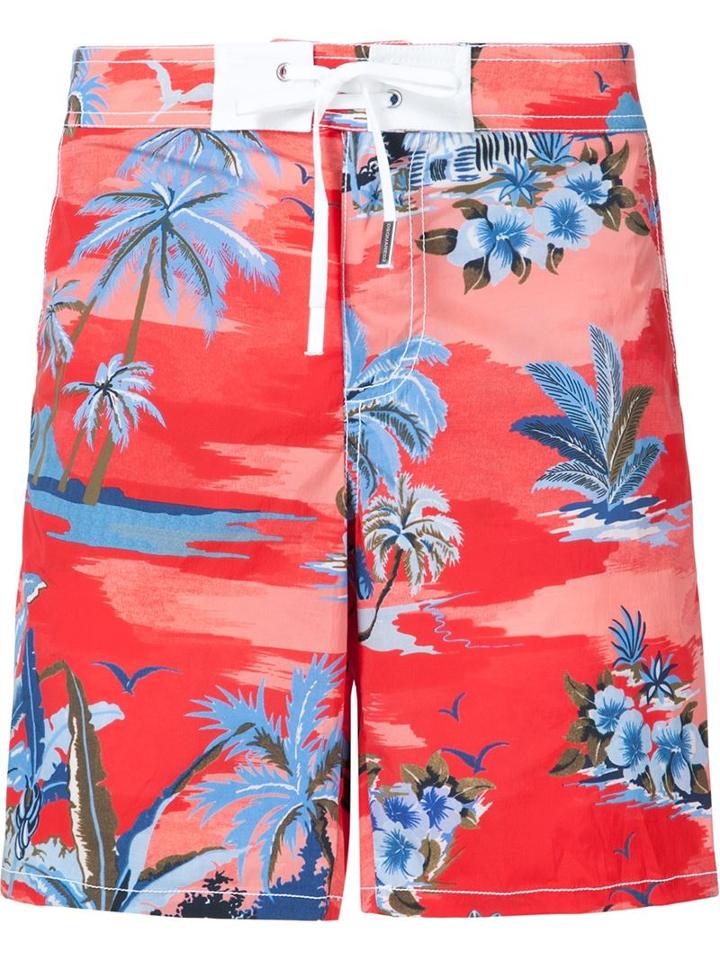 Dsquared2 Palm Print Swim Shorts
