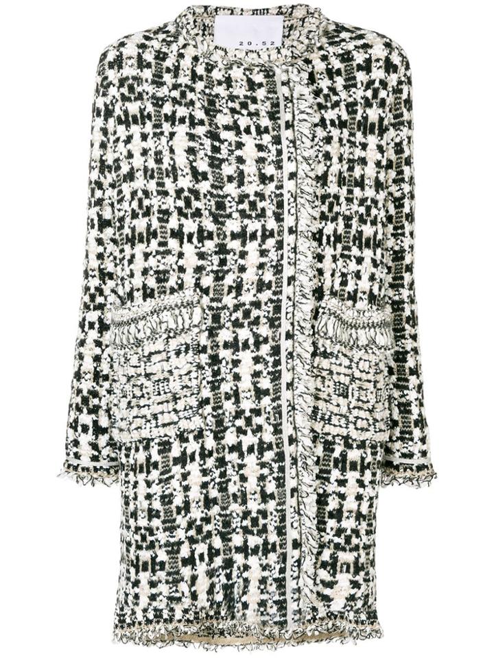 20:52 Two-tone Tweed Coat - Nude & Neutrals