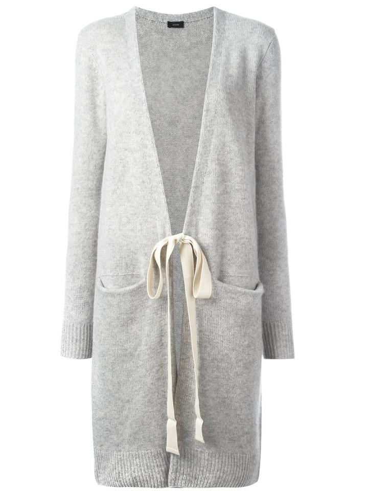 Joseph Tied Midi Cardigan, Women's, Size: Small, Grey, Cashmere