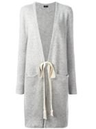 Joseph Tied Midi Cardigan, Women's, Size: Small, Grey, Cashmere