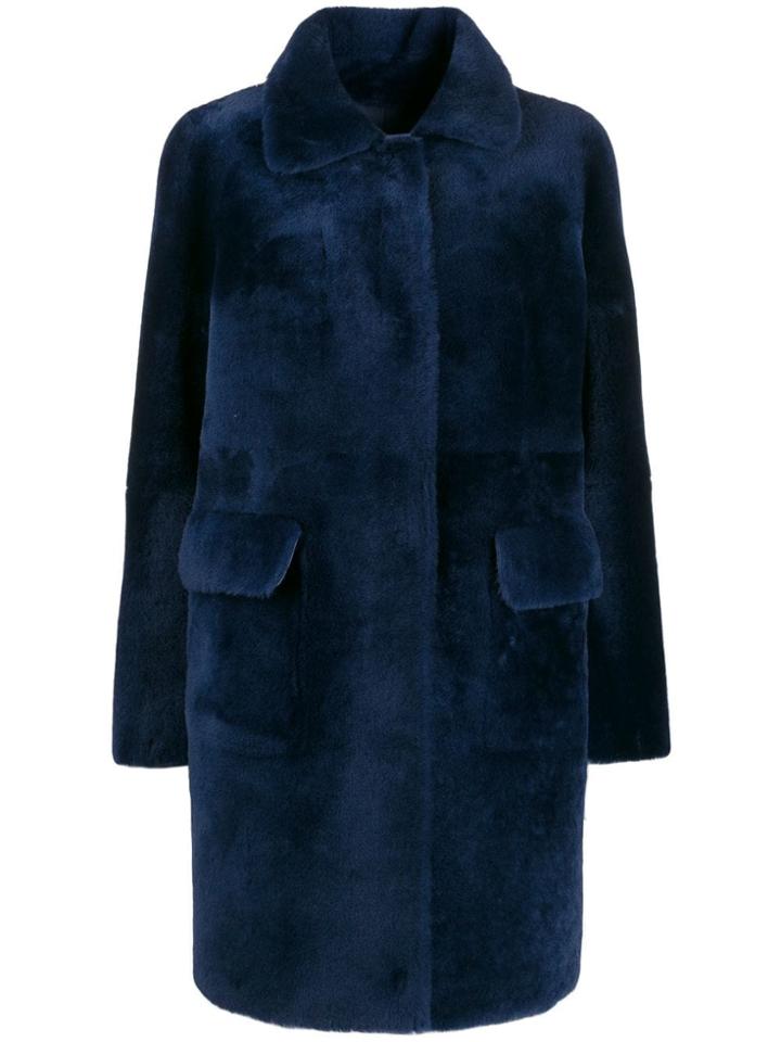 Desa 1972 Reversible Shearling Coat - Blue