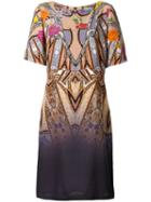 Etro Floral Geometric Print Dress, Women's, Size: 48, Pink/purple, Silk