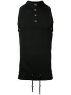 Balmain High Neck Tank Top, Men's, Size: Medium, Black, Cotton