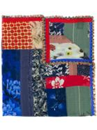Etro Contrasting Panel Fringed Scarf - Blue
