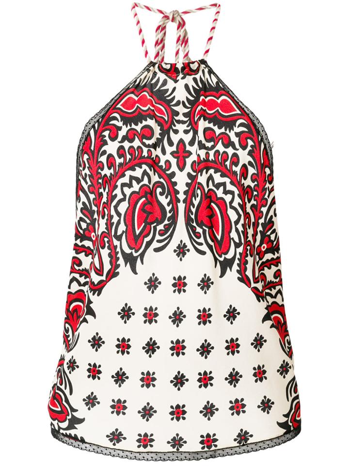 Red Valentino Printed Halterneck Top - Nude & Neutrals