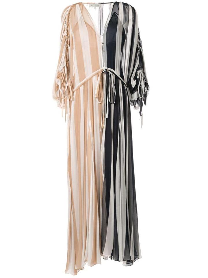 Lee Mathews Oasis Striped Crinkle Dress - Blue